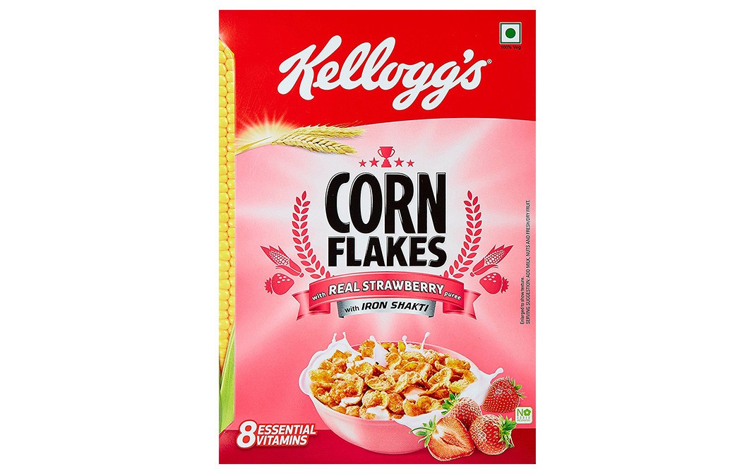 Kellogg's Corn Flakes with Real Strawberry Puree   Box  275 grams